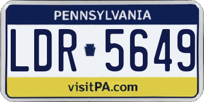 PA license plate LDR5649