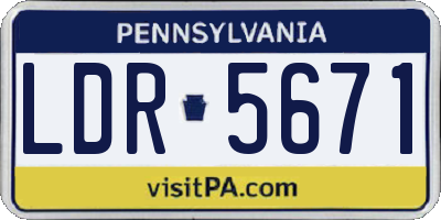 PA license plate LDR5671