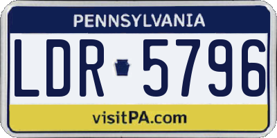 PA license plate LDR5796