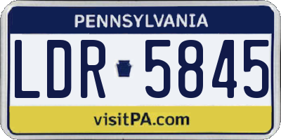 PA license plate LDR5845