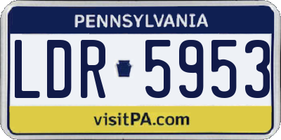 PA license plate LDR5953