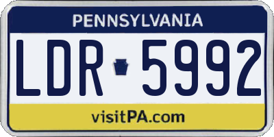 PA license plate LDR5992