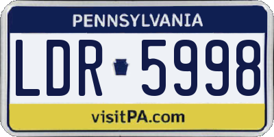 PA license plate LDR5998