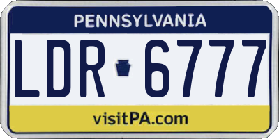 PA license plate LDR6777