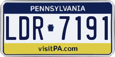 PA license plate LDR7191