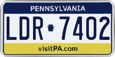 PA license plate LDR7402