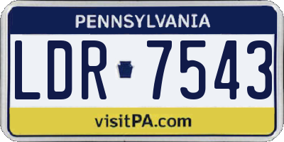 PA license plate LDR7543