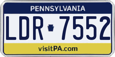 PA license plate LDR7552