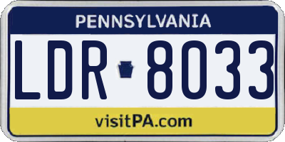 PA license plate LDR8033