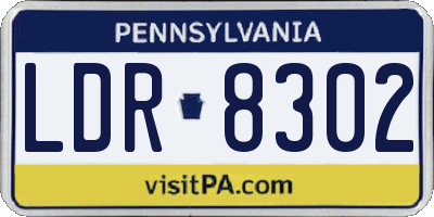 PA license plate LDR8302