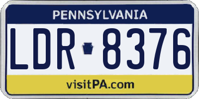 PA license plate LDR8376
