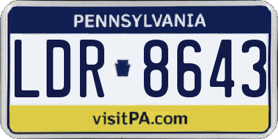 PA license plate LDR8643