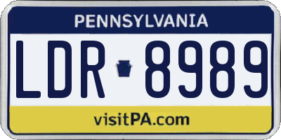PA license plate LDR8989