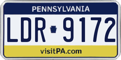 PA license plate LDR9172