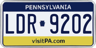 PA license plate LDR9202