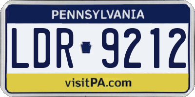 PA license plate LDR9212