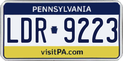 PA license plate LDR9223