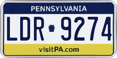 PA license plate LDR9274