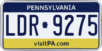 PA license plate LDR9275