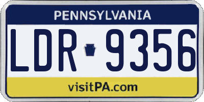 PA license plate LDR9356