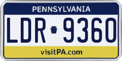 PA license plate LDR9360