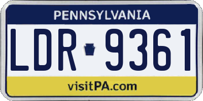 PA license plate LDR9361