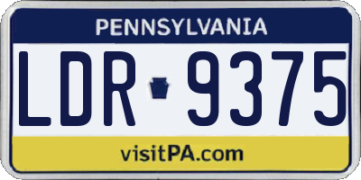 PA license plate LDR9375