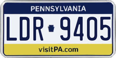PA license plate LDR9405