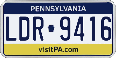 PA license plate LDR9416