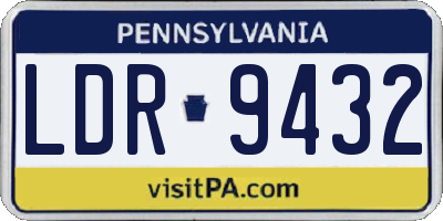 PA license plate LDR9432