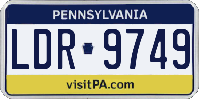 PA license plate LDR9749