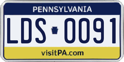 PA license plate LDS0091
