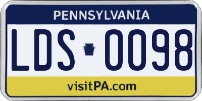 PA license plate LDS0098