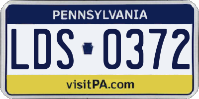 PA license plate LDS0372