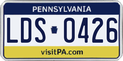 PA license plate LDS0426