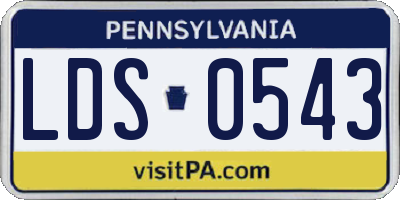 PA license plate LDS0543
