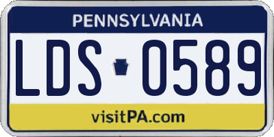 PA license plate LDS0589