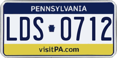 PA license plate LDS0712