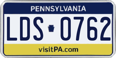 PA license plate LDS0762