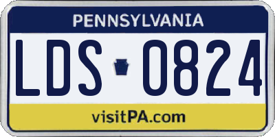 PA license plate LDS0824