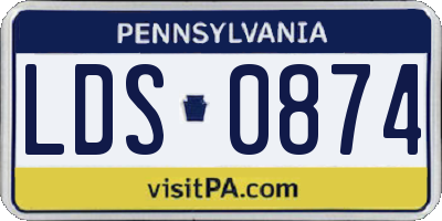 PA license plate LDS0874