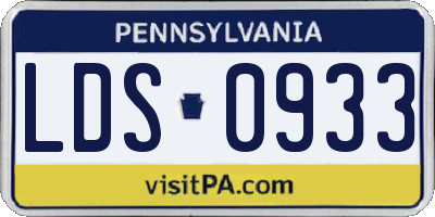PA license plate LDS0933