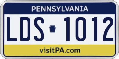 PA license plate LDS1012
