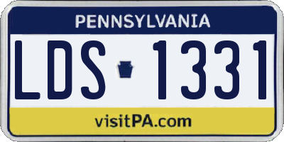 PA license plate LDS1331
