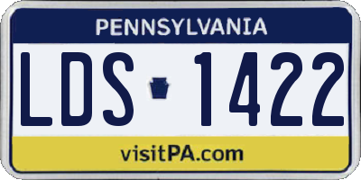 PA license plate LDS1422