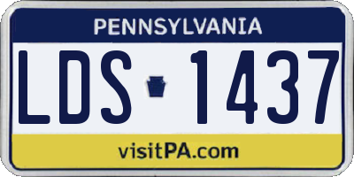 PA license plate LDS1437