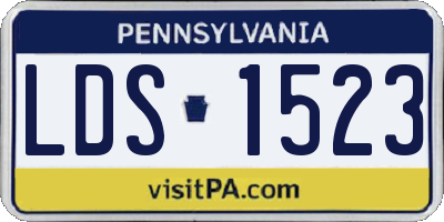 PA license plate LDS1523