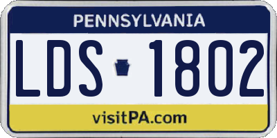 PA license plate LDS1802