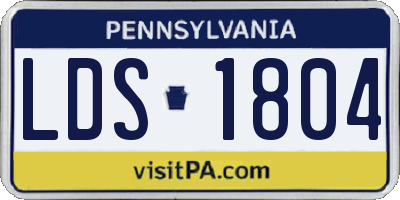 PA license plate LDS1804