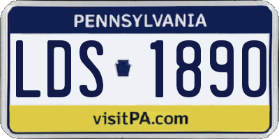 PA license plate LDS1890